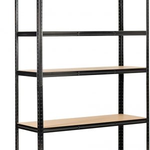 Rhino Racking – 5 Tier Heavy-Duty Industrial Storage Shelves – Black – 180x120x45cm