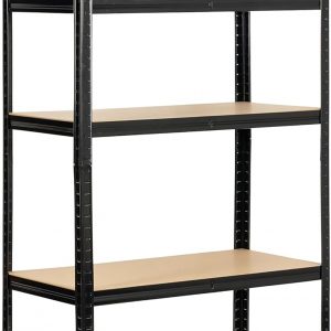 Rhino Racking – 5 Tier Heavy-Duty Industrial Storage Shelves – Black – 180x90x45cm