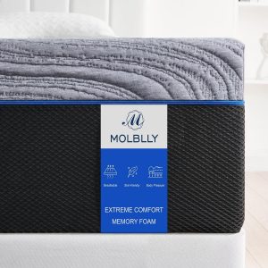 Molblly Double Memory Foam Mattress,Double Mattress with Soft Fabric, Skin friendly Mattress, Medium Firm with Breathable Knitted, Barrier Skin friendly Durable Mattress 135x190x20cm