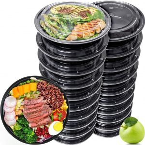20 Pack Meal Prep Containers Reusable-BPA Free 32 Oz Food Storage Containers with Lids – Reusable Plastic Containers with Lids – Microwave,Freezers & Dishwashers Safe Salad Lunch Box