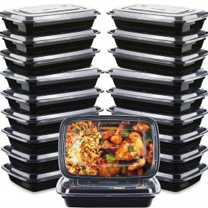 [20 Pack] Meal Prep Containers reusable 1 Compartment, Microwave, Freezers & Dishwashers Safe – BPA Free Reusable Food Storage Containers with Lids – Stackable Salad Lunch Box