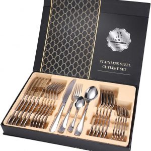 24-Piece Cutlery Set for 6 Persons – Ben & Bel Stainless Steel Knife, Fork and Spoon Tableware Set with Gift Box – Easy-Clean & Dishwasher-Safe