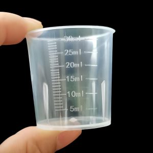 30ml/1oz Plastic Liquid Measuring Cups – Mini Clear Kitchen Medicine Cups Transparent Labs Graduated Beakers Baking Cooking Home Lab Measure Tool – 10PCS
