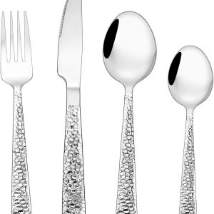 32PCS Silverware Set, Heavy Duty Stainless Steel Flatware Set for 8, Food-Grade Tableware Cutlery Set, Utensil Sets for Home Restaurant, Mirror Finish, Dishwasher Safe