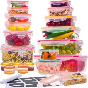 38 Pcs Large Food storage containers-2500ML to Sauces Box Stackable Kitchen storage bowls sets-BPA Free Leak proof Plastic food Storage Containers with lids airtight-Microwave freezer safe lunch boxes
