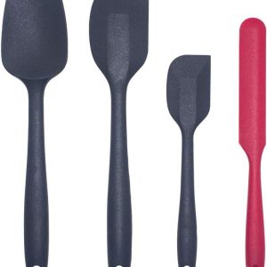 4 PCS Silicone Spatulas for Cooking | Heat-Resistant Ergonomic Spatulas for Baking | Mixing Spoons | Non-Stick Rubber Spatula | Silicone Kitchen Utensils Sets | Dishwasher Safe Bakeware Set