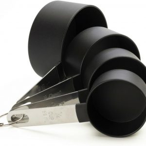 4 Set Kitchen Measuring Cups – Sizes: 1/4, 1/3, 1/2 & 1 Cup. Nesting/Stackable to Measure Dry or Wet Ingredients in Baking, Cooking, Mixing & Food Processing. Stainless Steel & Polypropylene. (Large)