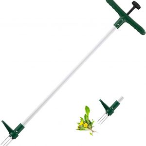 Walensee Weed Puller, Stand Up Weeder Hand Tool, Long Handle Garden Weeding Tool with 3 Claws, Hand Weed Hound Weed Puller for Dandelion, Standup Weed Root Pulling Tool and Picker, Grabber (1 Pack)