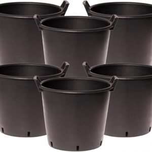 YouGarden – Heavy Duty 30L Plant Pots (Pack of 6) 40cm Diameter – Plastic Planters for Outdoor Plants – Large 15.7′ Flower Pots for Gardens – Perfect for Flowers, Vegetables & General Use