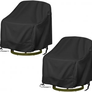 Outdoor Swivel Lounge Chair Cover – Onlyme 2 Pack Patio Chair Covers Waterproof, Outdoor Furniture Cover for Swivel Lounge Chair, 77 x 87 x 97cm
