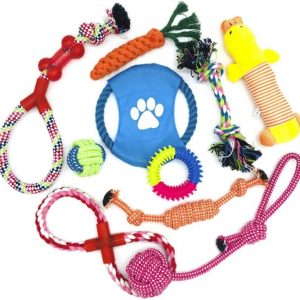 Wefine Dog Toys Puppy Chew Toys from 8 Weeks,Dog Rope Toys 100% Natural Cotton Rope for Small and Medium Dog (10 PCS)