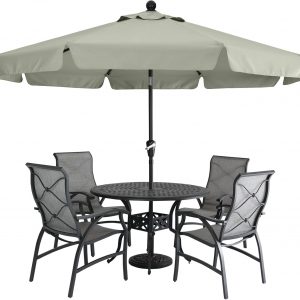 MasterCanopy Valance Patio Umbrella for Outdoor Table Market -8 Ribs (2.7M, Light Grey)