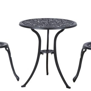 Outsunny 3 Pcs Cast Aluminum Bistro Set Garden Furniture Dining Table Chairs Antique Outdoor Seat Patio Seater