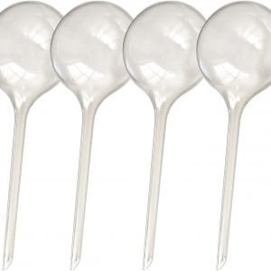EWENYS 4 Pack Plant Self Watering Bulbs, Ø 8cm Aqua L Size, Self Watering Globes for Holiday Plant Watering,Self watering system for your plants up to 2 weeks Drip Irrigation Device (Transparent)
