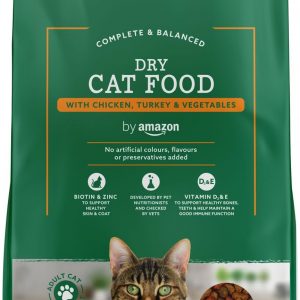 by Amazon – Complete Dry Cat Food with Chicken, Turkey and Vegetables, 1 pack of 10kg