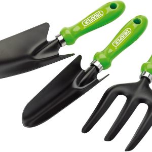 Draper 3 Piece Carbon Steel Hand Tools Set | Garden Fork, Trowel and Transplanting Trowel | 83972