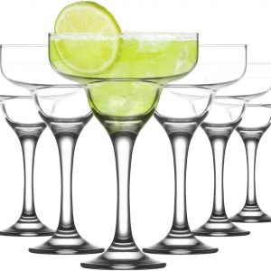 6x Clear 300ml Misket Magarita Glasses – Espresso Martini Champagne Cocktail Gin Wine Drinking Party Coupe Glass Set – By LAV