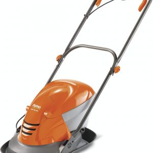 Flymo Hover Vac 250 Electric Hover Collect Lawn Mower – 1400W, 25cm Cutting Width, 15L Grass Box, Ambidextrous Handles, Folds Flat, Orange and Grey