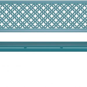 Grand patio Garden Bench, Outdoor Bench with 2-3 Seater, Rust Resistant, Stamped Pattern, Choice of Colours, Suitable for Indoor, Outdoor, Patio, Park (Blue)