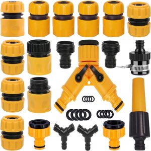 Garden Hose Connector Kit 20 Pack:Nozzle,Hose Repair Connector, Hose Quick Connect,Y Hose Splitter,Male Threaded Adapter,Male and Female Connector,2 Way Hose Tap Connector,Universal Faucet Connector