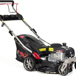 NAX POWER PRODUCTS 1000S self-propelled lawn mower with Briggs & Stratton combustion engine of 125 cm3 capacity, 450E series, mowing width 42 cm 45-litre basket deck cleaning system
