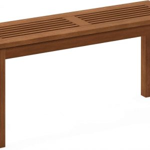 Furinno Hardwood Promo Backless Bench in Teak Oil, Wood, Natural, 99.82 (W) x 46.99 (H) x 30.23 (D) cm