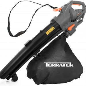 Terratek Corded Leaf Blower and Garden Vacuum 3000W, 3 in 1 Lightweight Mulcher, Leaf Blower and Vacuum, 35L Garden Blowers Collection Bag, 10m Cable, Wheels & Shoulder Strap Included