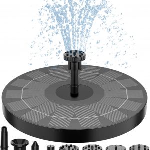 AISITIN Solar Fountain 2.5W Solar Water Fountain with Solar Panel Solar Pond Pump with 6 Fountain Nozzles Solar Floating Fountain Pump for The Garden, Bird Bath, Fish Tank