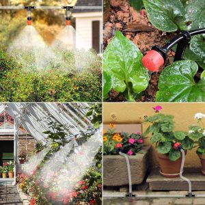 Quate 158 PCS Irrigation Kit, 40M Micro Drip Irrigation System with Adjustable Nozzle Sprinkler Sprayer and Dripper Automatic for Greenhouse, Lawn, Patio, Landscape, Flower Bed, Terrace Plants