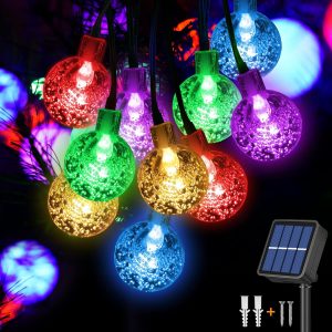 Jsdoin Solar Lights Outdoor Garden,50LED Solar Garden Lights,8 Modes 7.5M/25Ft Waterproof Solar Powered Globe Fairy Lights, Garden Lighting for Garden Patio Yard Home Christmas Parties Wedding