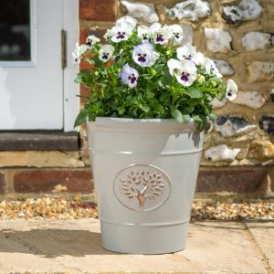 Creekwood Blenheim Plant Pot Indoor – Grey – House Plants for Garden Decoration Outdoor Planter with Drainage Hole Modern Plastic Decorative Garden Plant Pots – Dia. 30cm