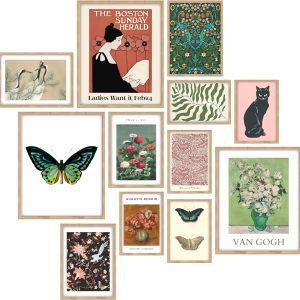 97 Decor Eclectic Decor – Maximalist Decor, Colorful Eclectic Home Decor, Eclectic Wall Decor, Eclectic Wall Art Prints Set for Bedroom, Painting Japanese Contemporary Art Museum Gallery (UNFRAMED)