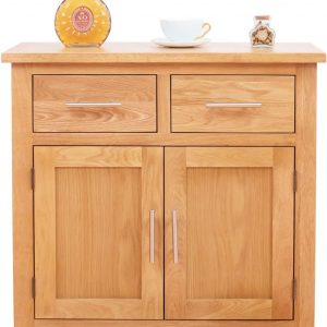 AERATI OAK Sideboard Cabinet Kitchen Buffet Cabinet with Storage Classic Sideboard Buffet Storage Cabinet with 2 Doors 2 Drawers Table Entryway Console Table for Living Room