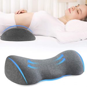 AOPOW Lumbar Back Support Pillow Cushion – Memory Foam Lower Back Sleeping Pillows Pain Relief Lumbar Cushions for Bed Chair Car Office Travel
