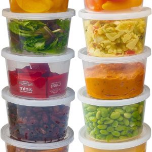 AVLASH® [25 Pack 450ml – 16oz Round Stackable Plastic Food Container Set With Lids – Reusable, Leakproof, Dishwasher & Microwave Safe, BPA Free Meal Prep Containers