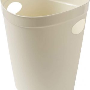 Addis 518078 Plastic Waste Paper Bathroom Bedroom Office Trash Bin, Linen Cream, 12 ltr