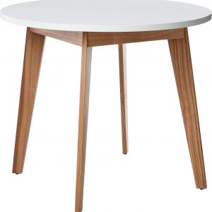Amazon Brand – Rivet Noah Round Modern Ash Dining Table, White, 90 cm x 90 cm x 76 cm