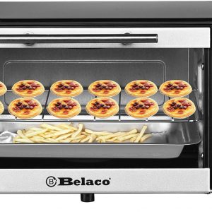 Belaco BTO-109N Mini 9L Toaster Oven Tabletop Cooking Baking Portable Oven 750w 60 min Timer 100-230° Stainless Steel Heating Tube incl. Baking Tray & Wire Rack