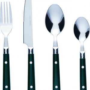 Bon Brasserie 16-Piece Stainless Steel Cutlery Set – Green