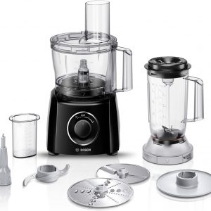 Bosch MultiTalent 3 MCM3201B 800W 2.3L Food Processor with 2 speeds, 1 litre blender and/Slicing/Grating/Beating attachments. AMAZON EXCLUSIVE – Black