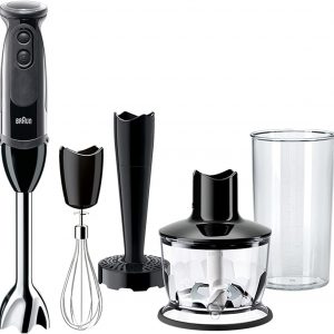 Braun MultiQuick 5 MQ5237BK Hand Blender, Mixer, BPA-Free Plastic Beaker, Dishwasher Safe Wand, Splash Control – Black