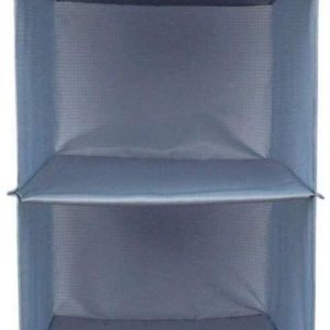 BrilliantJo Hanging Wardrobe Organizer for Clothes Sweaters 4-shelf Hanging Closet Storage Shelves Washable (31.5 * 12 * 12 inch, Blue-grey)