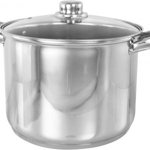 Buckingham 15140 Deep Induction Stock Pot with Glass Lid 28 cm, 13.5
