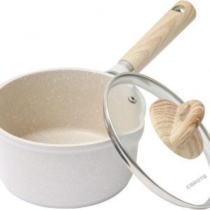 CAROTE Saucepan with Lid 16cm/1.5L, Nonstick Milk Pan for Induction,