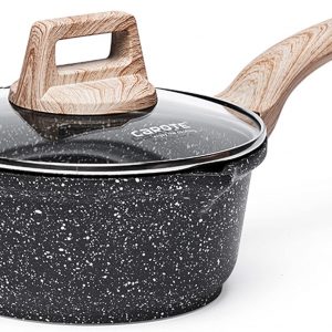 CAROTE Saucepan with Lid 16cm/1.5L, Nonstick Sauce Pot for Induction,