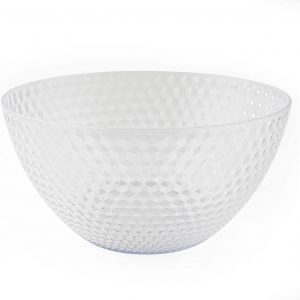 Cambridge CM07657EU7 Fete Plastic Serving Bowl – Large Reusable Mixing Salad Bowl, Indoor/Outdoor for Picnics BBQs, Punch Bowl, BPA-Free, Decorative Diamond Design, for Caravans Holiday Homes Camping