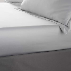 Catherine Lansfield Silky Soft Satin Double Fitted Sheet Silver Grey