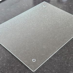 Clear Tempered Glass Chopping Board Ribbed Cutting Board/Worktop Saver -40x30cm