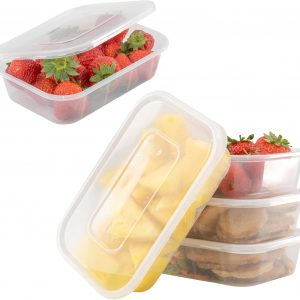 Coselena 50 Pcs Plastic Food Storage Containers – 500ml Microwaveable Food Containers – Reusable Takeaway Containers with Lids, Sandwich Box, Food Prep Containers with Lids for Indoor & Outdoor Use