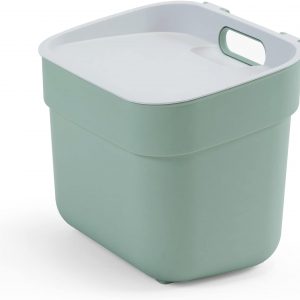Curver Ready to Collect 100% Recycled 5L Kitchen Accessories Recycling Lift Top Bin Green with Light Grey Lid